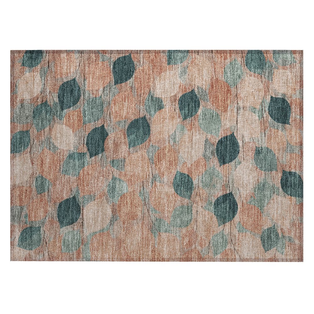 Machine Washable Indoor/Outdoor Chantille ACN2444 Orange 1'8" x 2'6" Rug. Picture 1