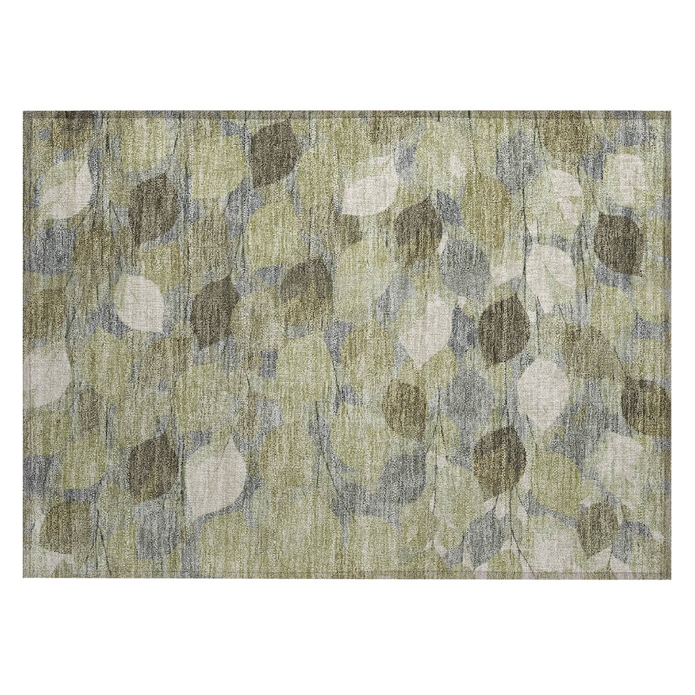Machine Washable Indoor/Outdoor Chantille ACN2444 Green 1'8" x 2'6" Rug. Picture 1