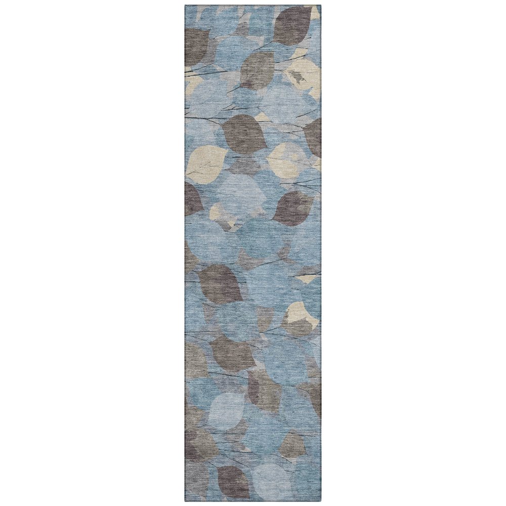 Machine Washable Indoor/Outdoor Chantille ACN2444 Teal 2'3" x 7'6" Runner Rug. Picture 1