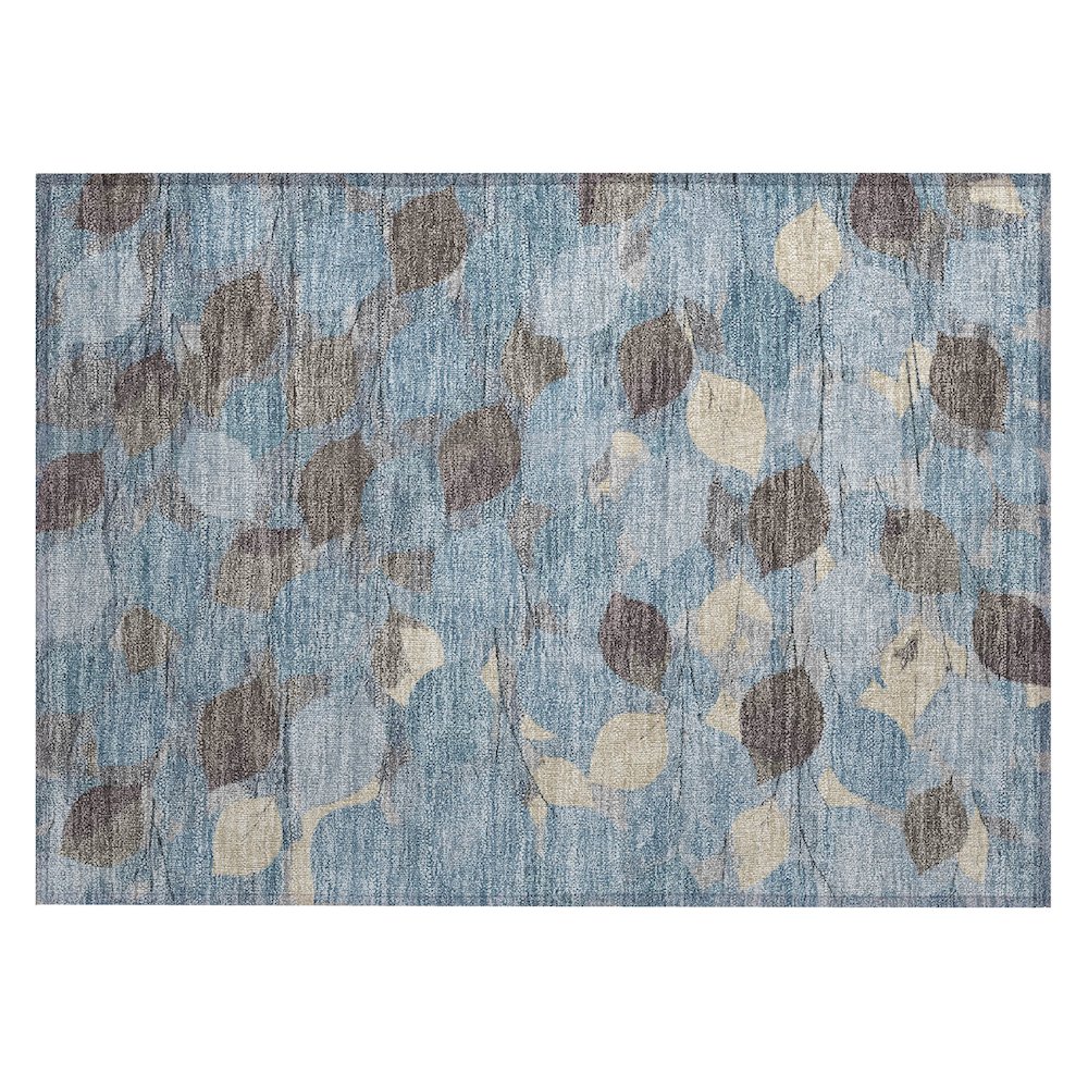Machine Washable Indoor/Outdoor Chantille ACN2444 Teal 1'8" x 2'6" Rug. Picture 1