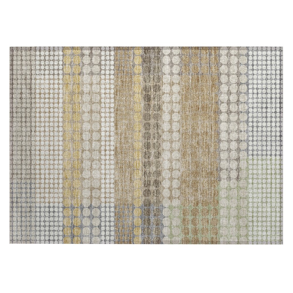Machine Washable Indoor/Outdoor Chantille ACN2445 Brown 1'8" x 2'6" Rug. Picture 1
