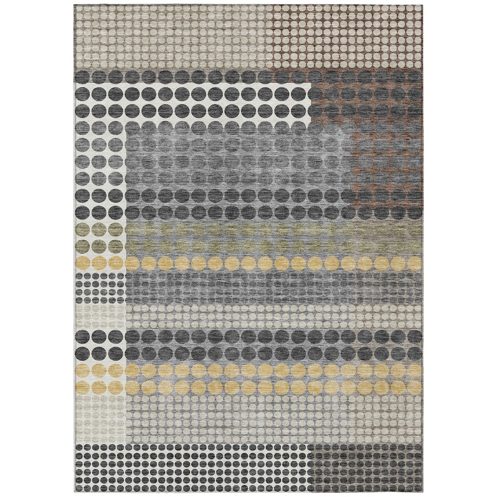 Machine Washable Indoor/Outdoor Chantille ACN2445 Black 2'6" x 3'10" Rug. Picture 1