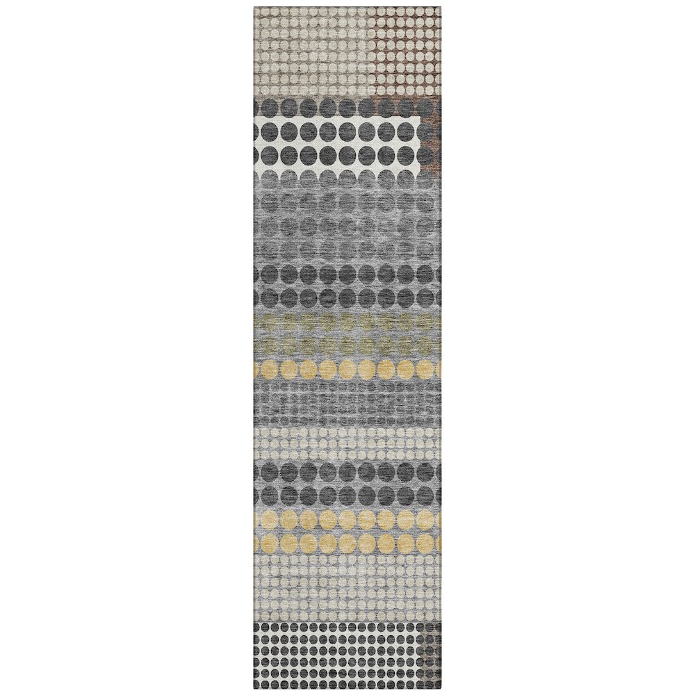 Machine Washable Indoor/Outdoor Chantille ACN2445 Black 2'3" x 7'6" Runner Rug. Picture 1