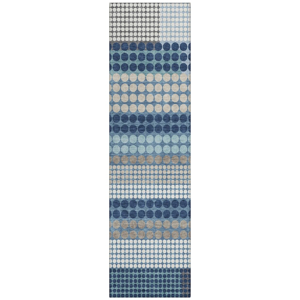 Machine Washable Indoor/Outdoor Chantille ACN2445 Blue 2'3" x 7'6" Runner Rug. Picture 1