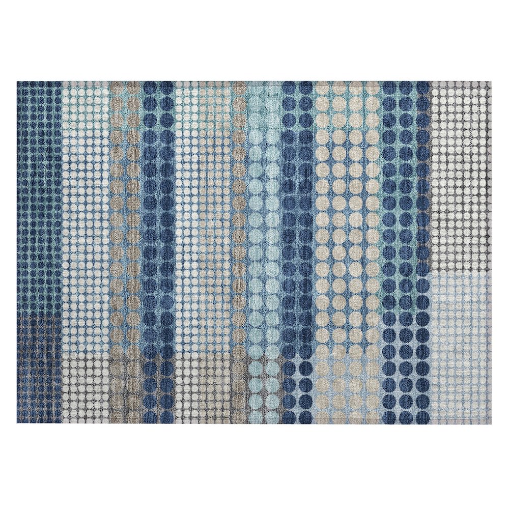 Machine Washable Indoor/Outdoor Chantille ACN2445 Blue 1'8" x 2'6" Rug. Picture 1
