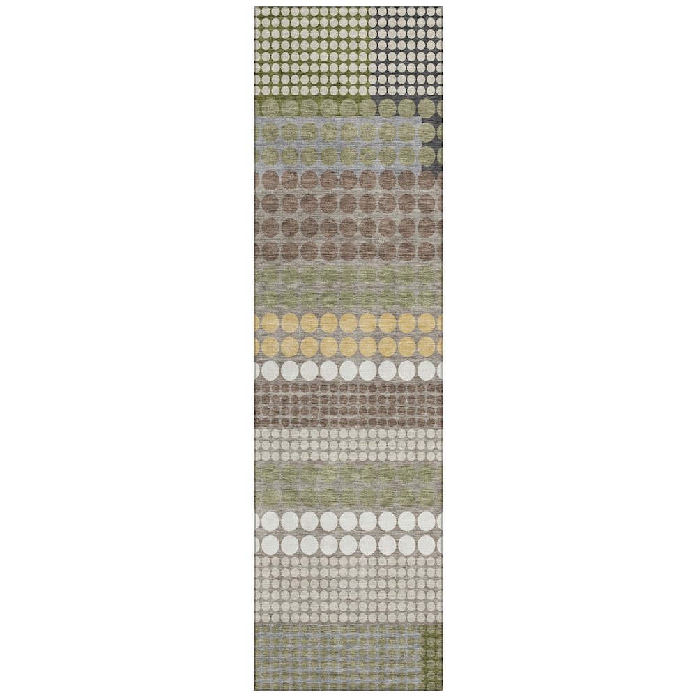 Machine Washable Indoor/Outdoor Chantille ACN2445 Green 2'3" x 7'6" Runner Rug. Picture 1