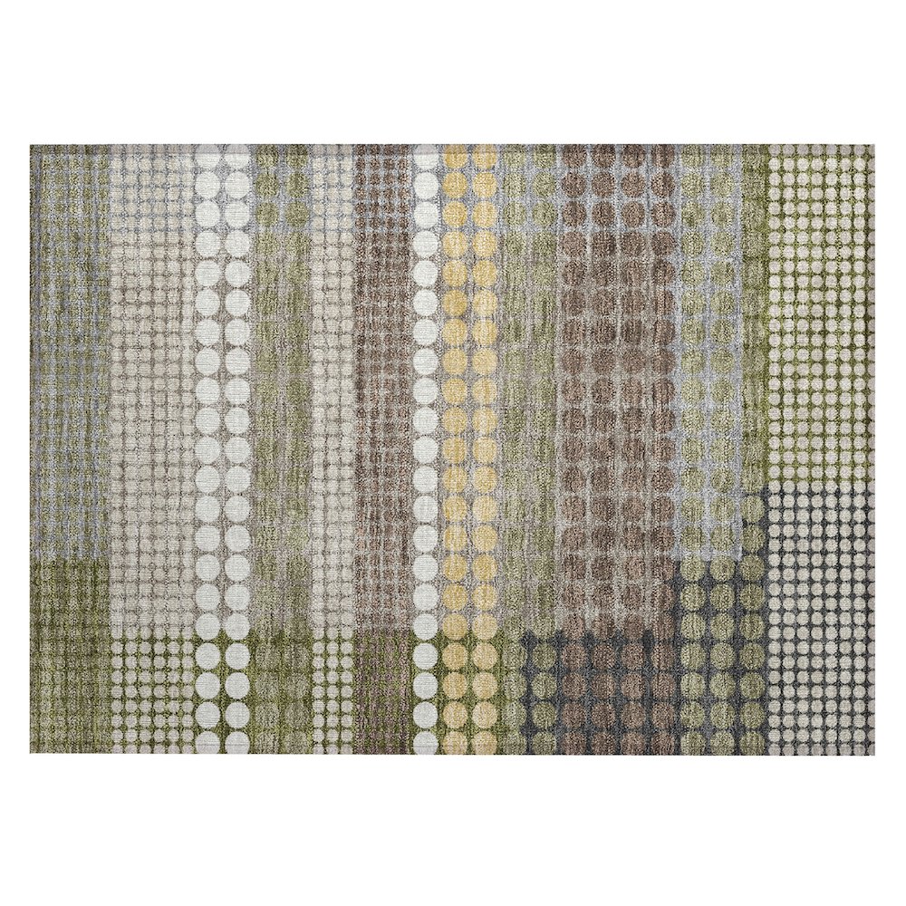 Machine Washable Indoor/Outdoor Chantille ACN2445 Green 1'8" x 2'6" Rug. Picture 1