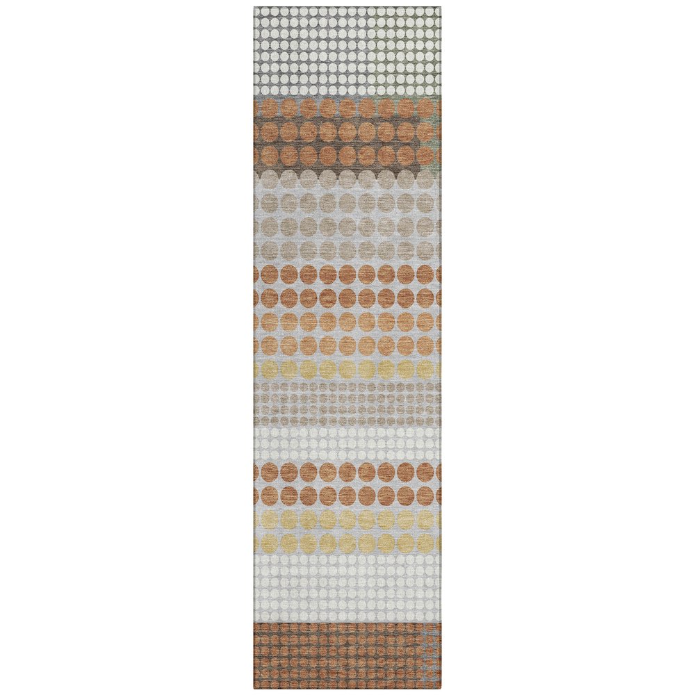 Machine Washable Indoor/Outdoor Chantille ACN2445 Orange 2'3" x 7'6" Runner Rug. Picture 1