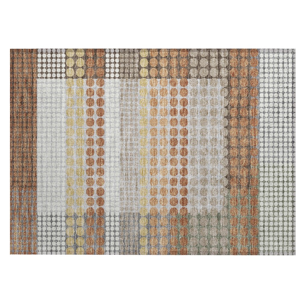 Machine Washable Indoor/Outdoor Chantille ACN2445 Orange 1'8" x 2'6" Rug. Picture 1