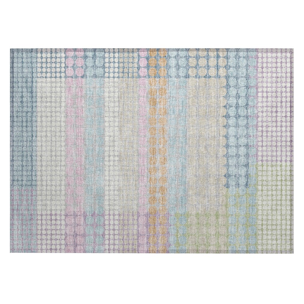 Machine Washable Indoor/Outdoor Chantille ACN2445 Blue 1'8" x 2'6" Rug. Picture 1