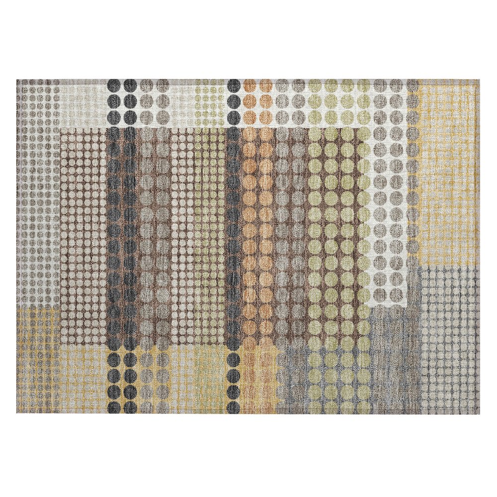 Machine Washable Indoor/Outdoor Chantille ACN2445 Brown 1'8" x 2'6" Rug. Picture 1