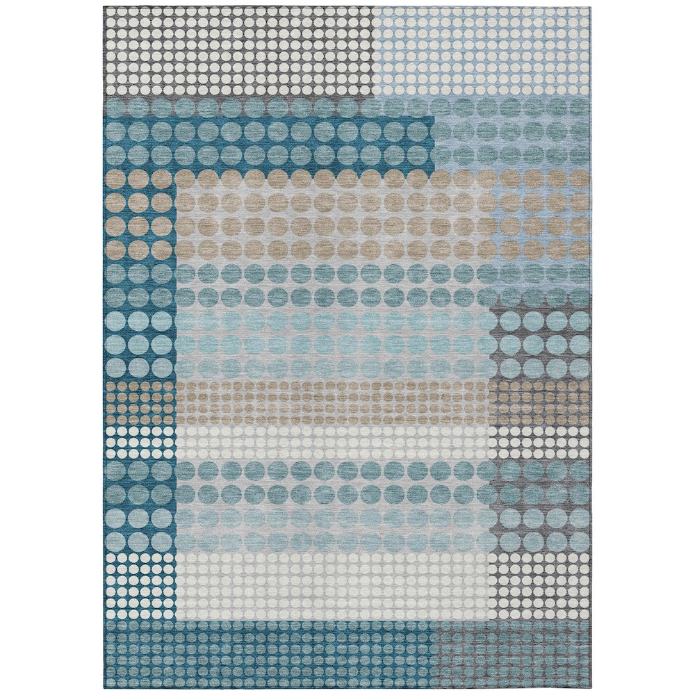 Machine Washable Indoor/Outdoor Chantille ACN2445 Teal 2'6" x 3'10" Rug. Picture 1
