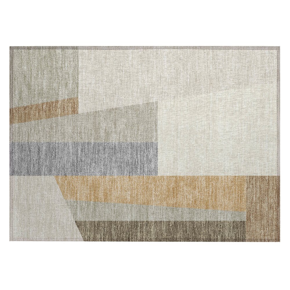 Machine Washable Indoor/Outdoor Chantille ACN2446 Brown 1'8" x 2'6" Rug. Picture 1