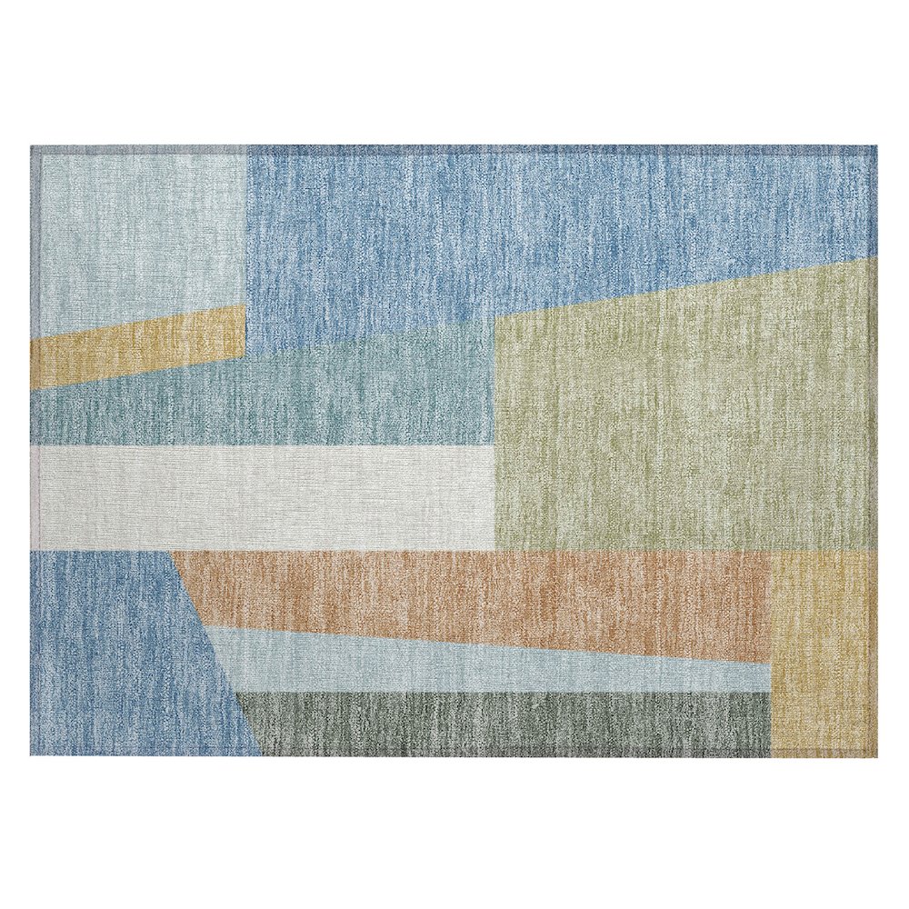 Machine Washable Indoor/Outdoor Chantille ACN2446 Blue 1'8" x 2'6" Rug. Picture 1