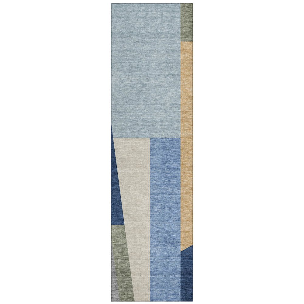 Machine Washable Indoor/Outdoor Chantille ACN2446 Blue 2'3" x 7'6" Runner Rug. Picture 1