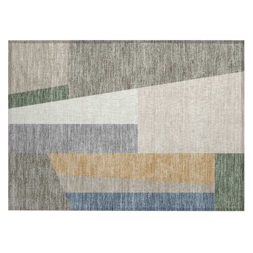 Machine Washable Indoor/Outdoor Chantille ACN2446 Brown 1'8" x 2'6" Rug. Picture 1