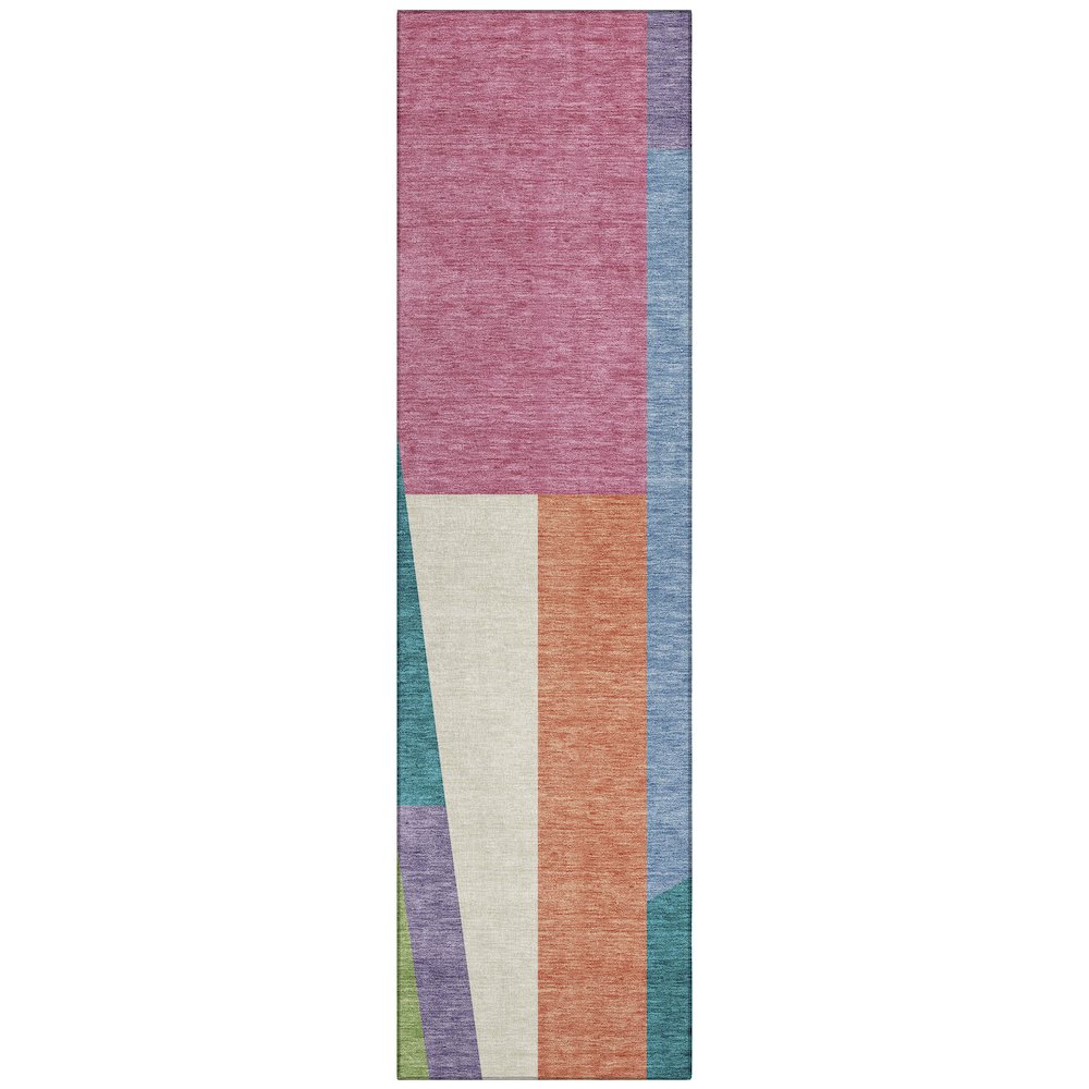 Machine Washable Indoor/Outdoor Chantille ACN2446 Teal 2'3" x 7'6" Runner Rug. Picture 1