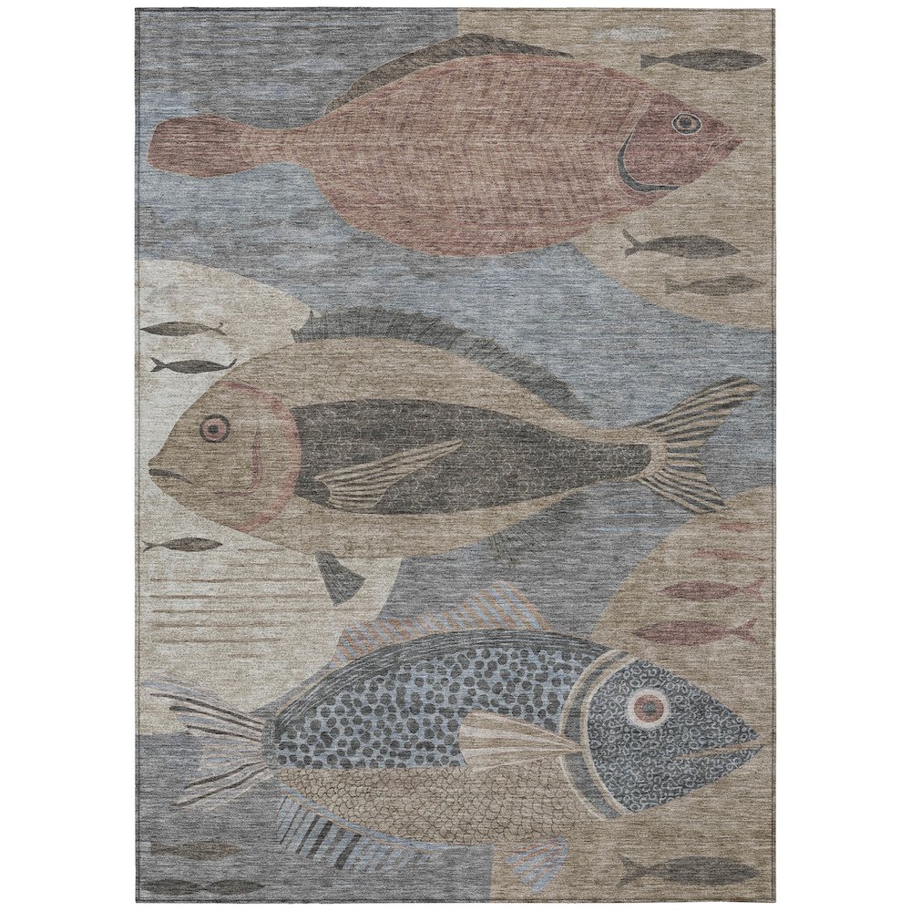 Machine Washable Indoor/Outdoor Chantille ACN2447 Gray 2'6" x 3'10" Rug. Picture 1