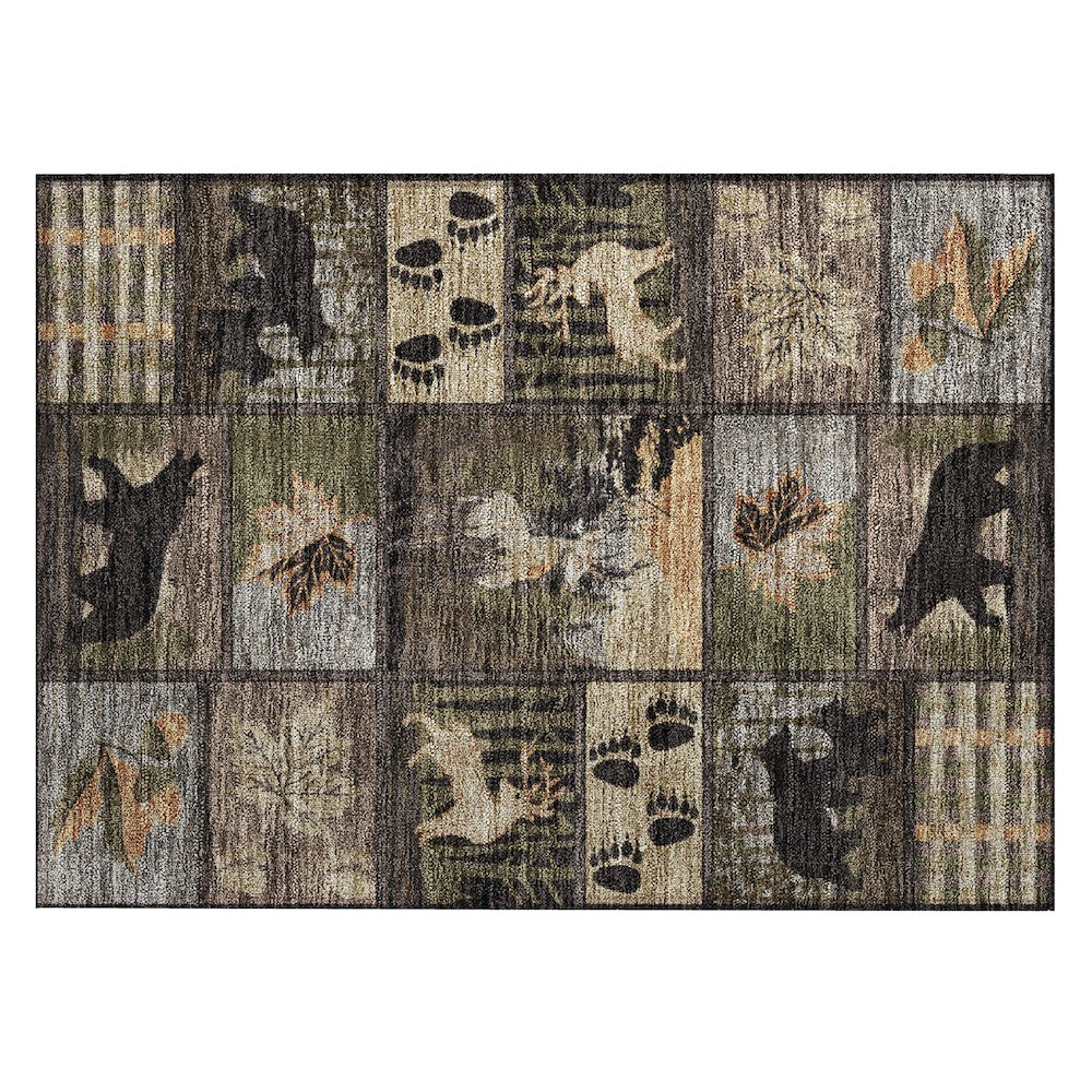Machine Washable Indoor/Outdoor Chantille ACN2448 Black 1'8" x 2'6" Rug. Picture 1