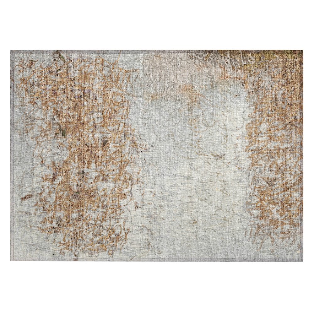 Machine Washable Indoor/Outdoor Chantille ACN2449 Orange 1'8" x 2'6" Rug. Picture 1