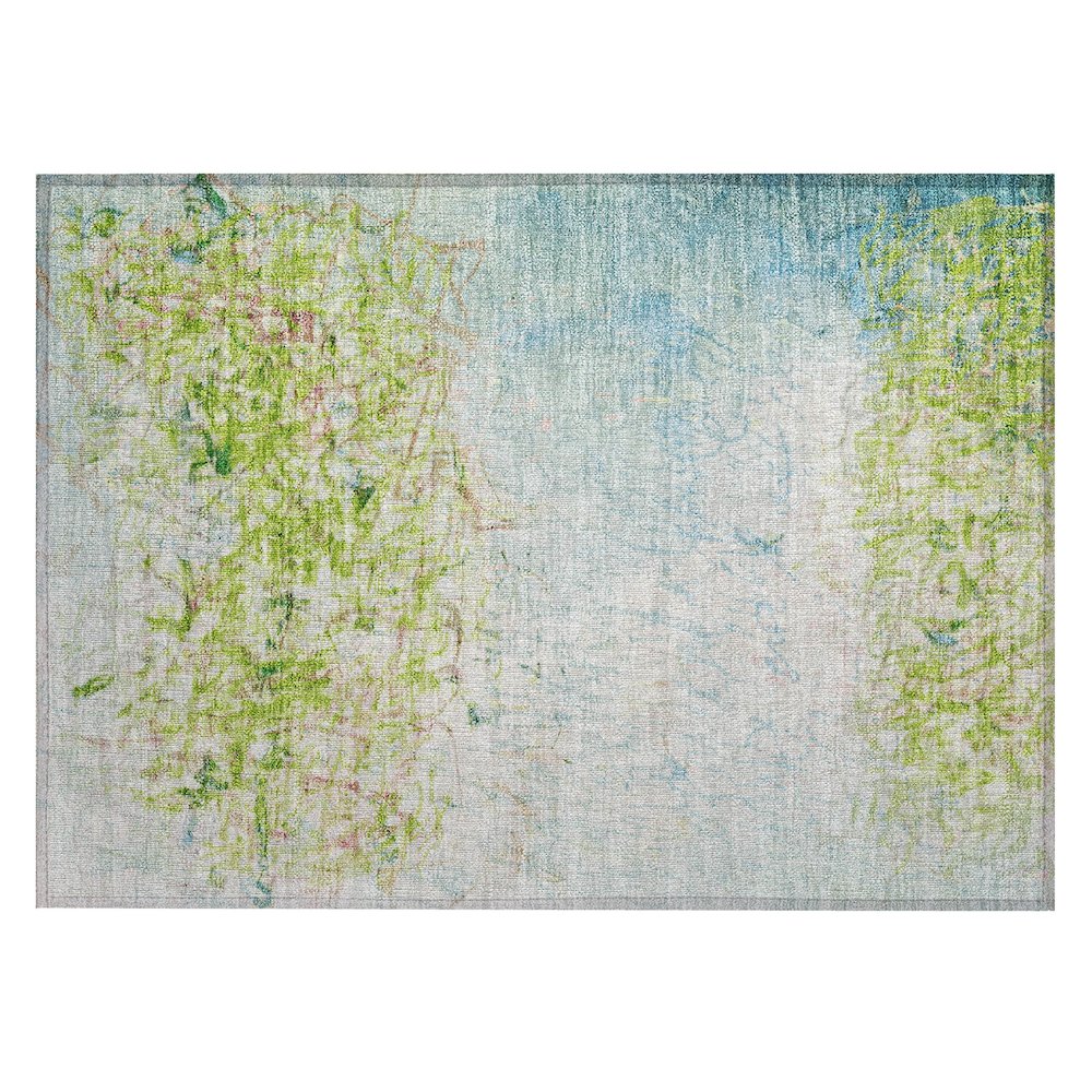 Machine Washable Indoor/Outdoor Chantille ACN2449 Green 1'8" x 2'6" Rug. Picture 1
