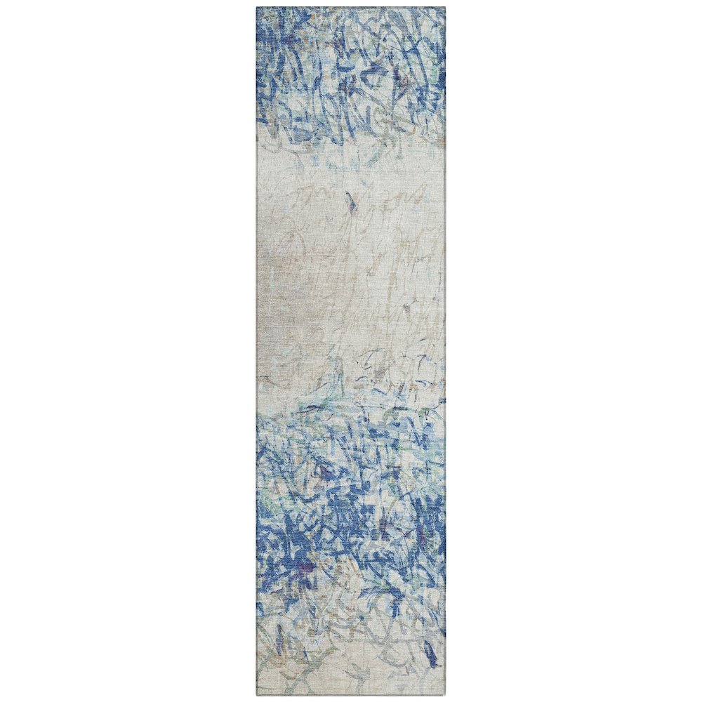 Machine Washable Indoor/Outdoor Chantille ACN2449 Blue 2'3" x 7'6" Runner Rug. Picture 1