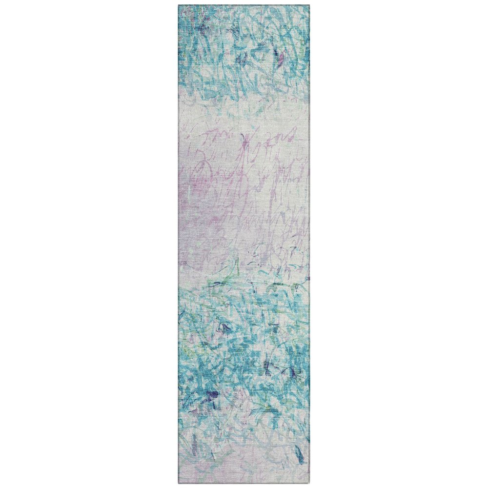 Machine Washable Indoor/Outdoor Chantille ACN2449 Teal 2'3" x 7'6" Runner Rug. Picture 1