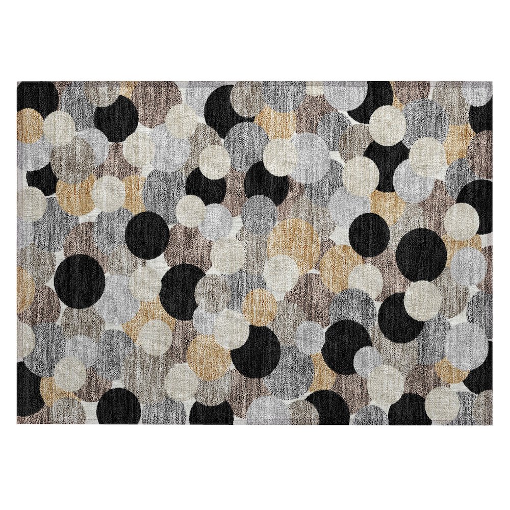 Machine Washable Indoor/Outdoor Chantille ACN2450 Black 1'8" x 2'6" Rug. Picture 1