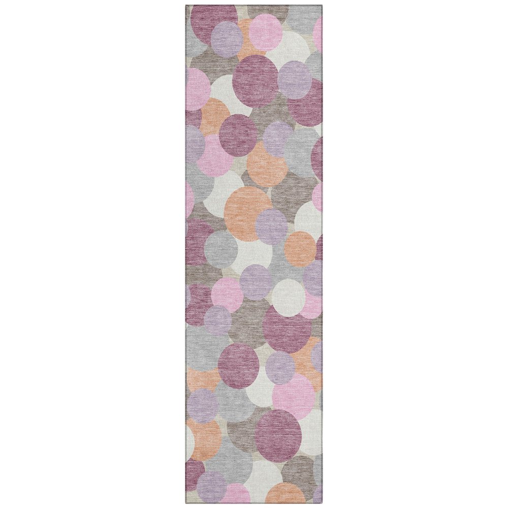 Machine Washable Indoor/Outdoor Chantille ACN2450 Pink 2'3" x 7'6" Runner Rug. Picture 1