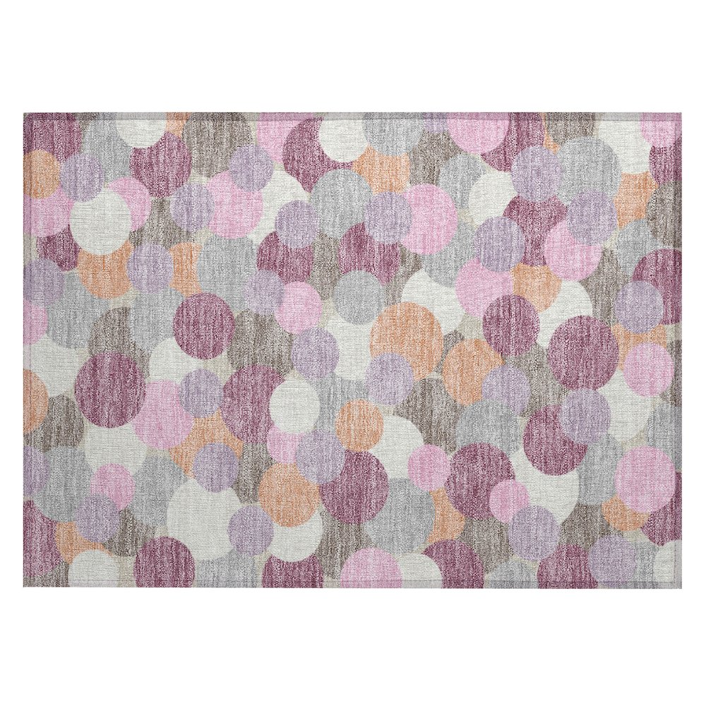 Machine Washable Indoor/Outdoor Chantille ACN2450 Pink 1'8" x 2'6" Rug. Picture 1