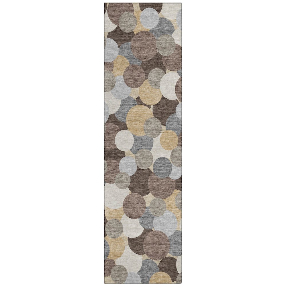 Machine Washable Indoor/Outdoor Chantille ACN2450 Brown 2'3" x 7'6" Runner Rug. Picture 1