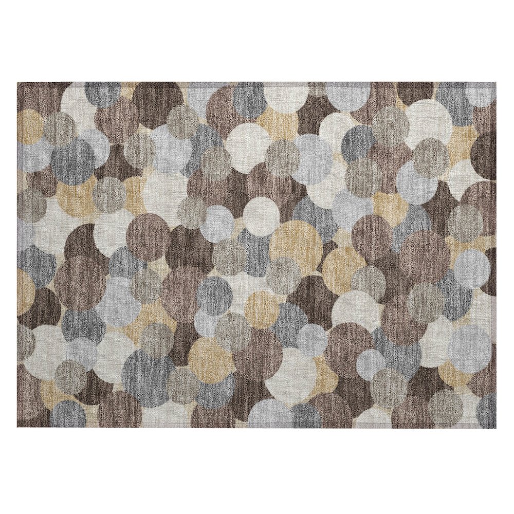 Machine Washable Indoor/Outdoor Chantille ACN2450 Brown 1'8" x 2'6" Rug. Picture 1