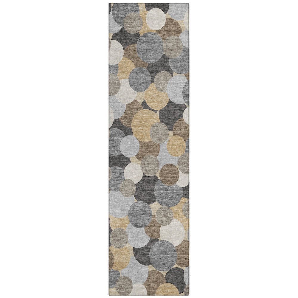 Machine Washable Indoor/Outdoor Chantille ACN2450 Gray 2'3" x 7'6" Runner Rug. Picture 1