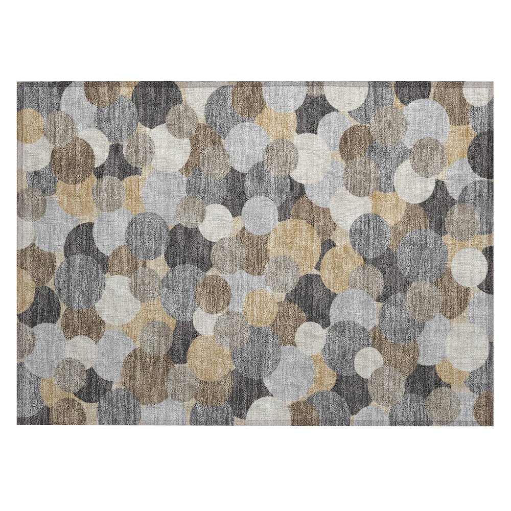 Machine Washable Indoor/Outdoor Chantille ACN2450 Gray 1'8" x 2'6" Rug. Picture 1