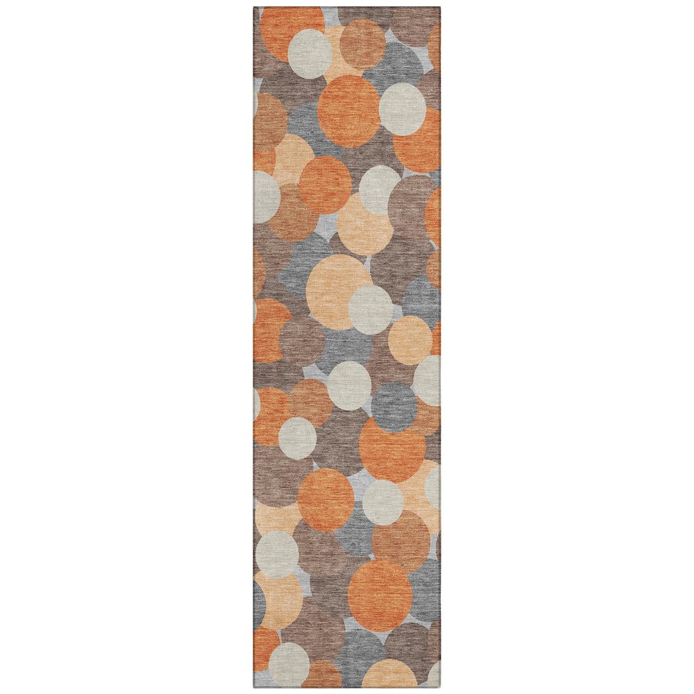 Machine Washable Indoor/Outdoor Chantille ACN2450 Orange 2'3" x 7'6" Runner Rug. Picture 1