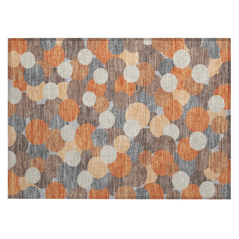 Machine Washable Indoor/Outdoor Chantille ACN2450 Orange 1'8" x 2'6" Rug. Picture 1