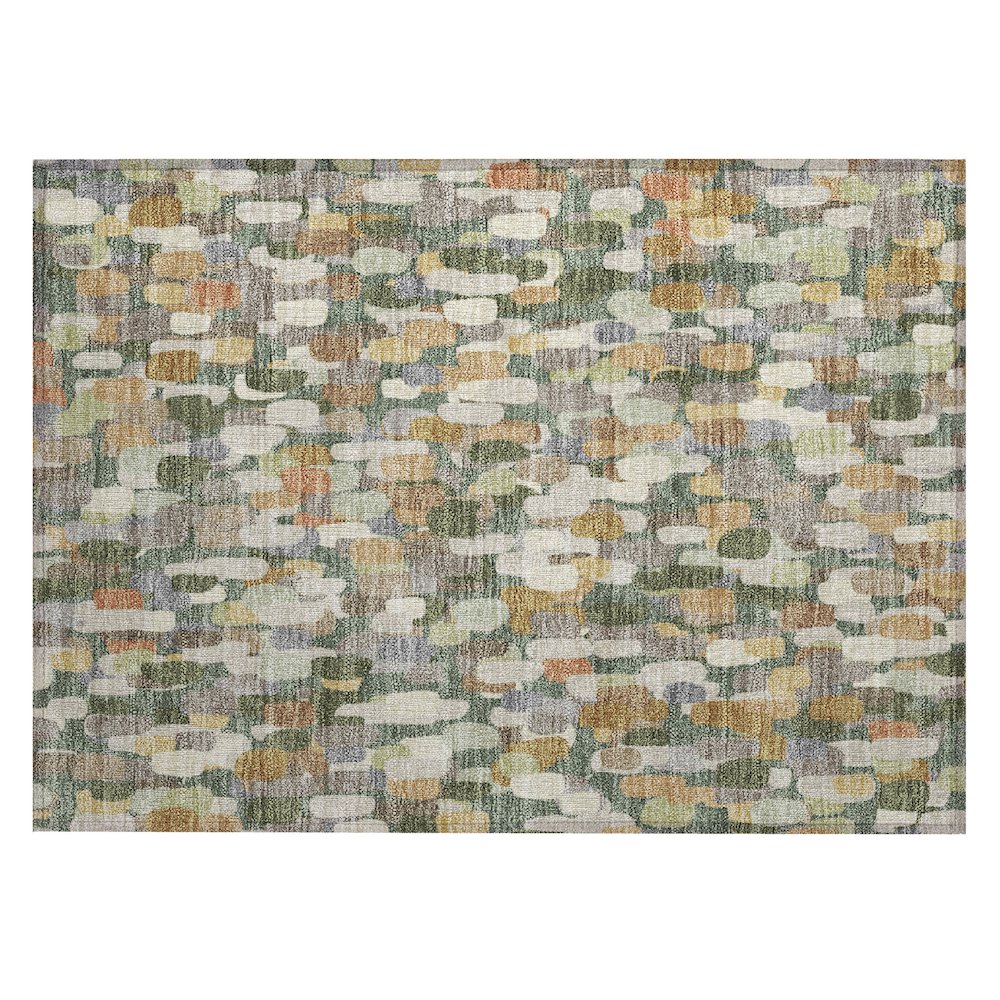 Machine Washable Indoor/Outdoor Chantille ACN2451 Green 1'8" x 2'6" Rug. Picture 1