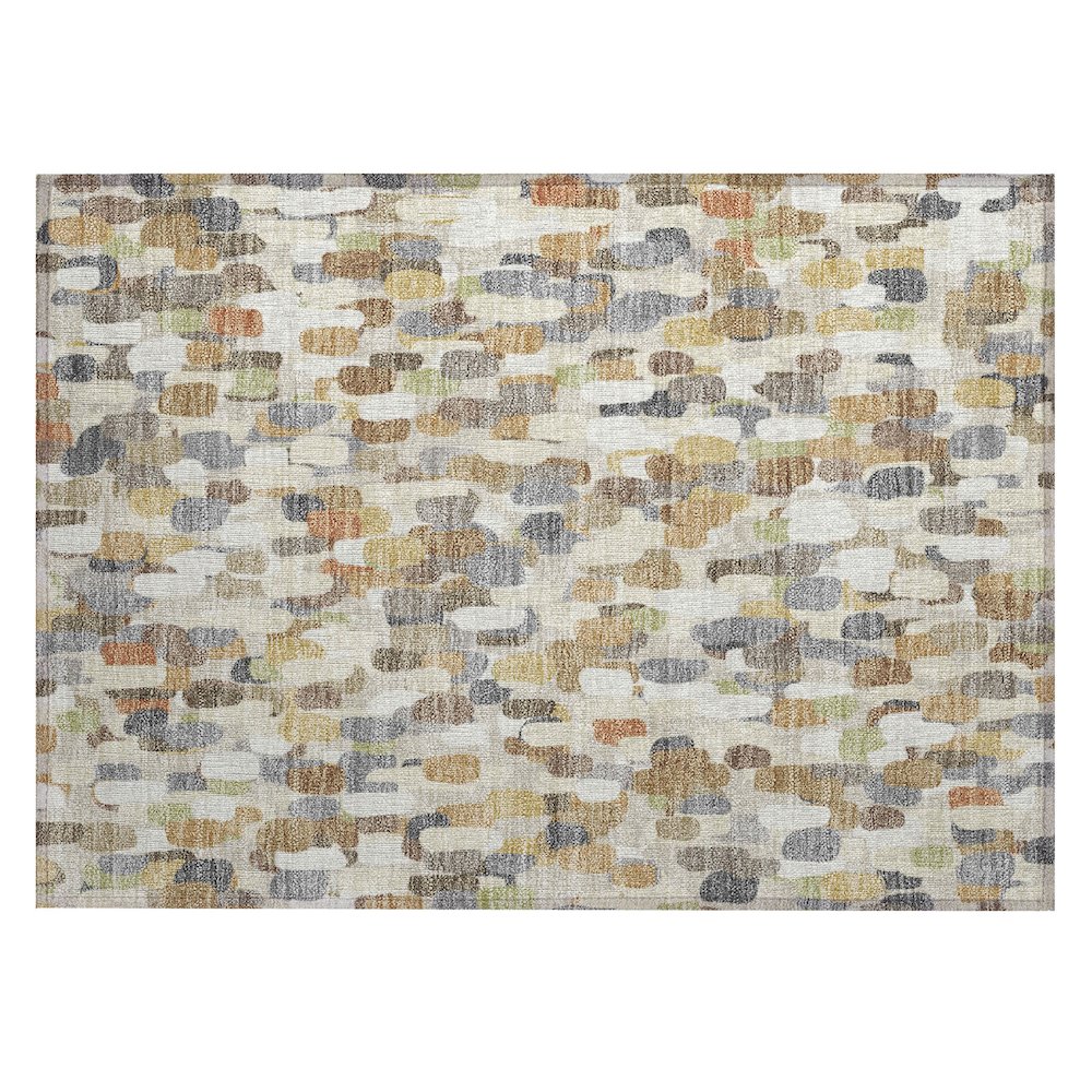 Machine Washable Indoor/Outdoor Chantille ACN2451 Brown 1'8" x 2'6" Rug. Picture 1