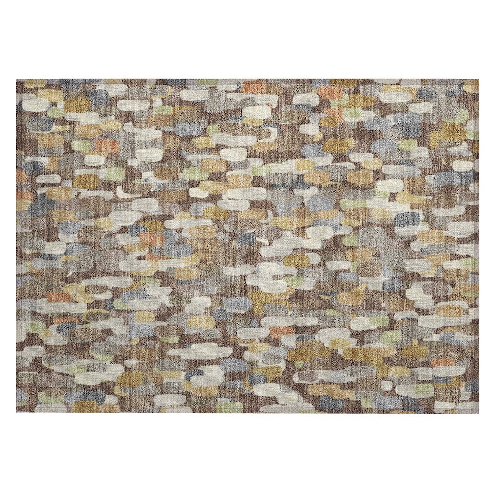 Machine Washable Indoor/Outdoor Chantille ACN2451 Brown 1'8" x 2'6" Rug. Picture 1