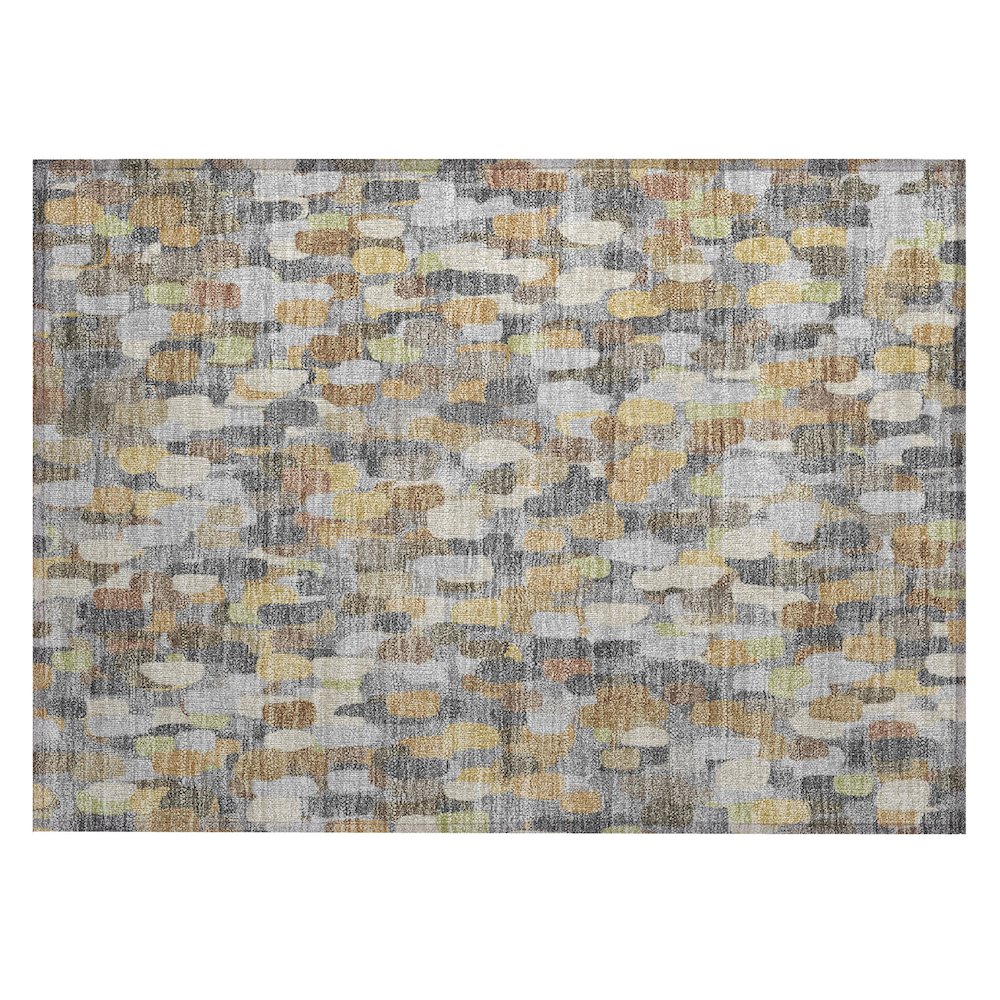 Machine Washable Indoor/Outdoor Chantille ACN2451 Gray 1'8" x 2'6" Rug. Picture 1