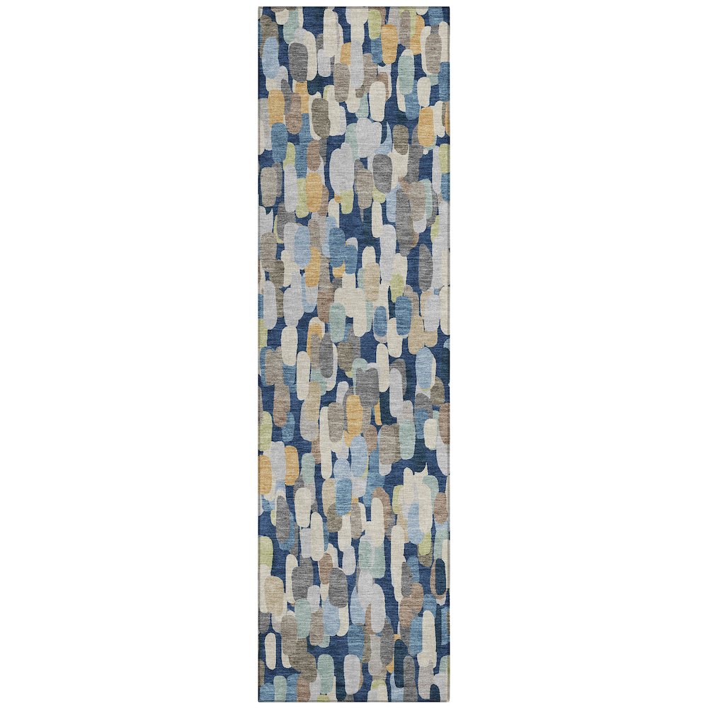 Machine Washable Indoor/Outdoor Chantille ACN2451 Blue 2'3" x 7'6" Runner Rug. Picture 1