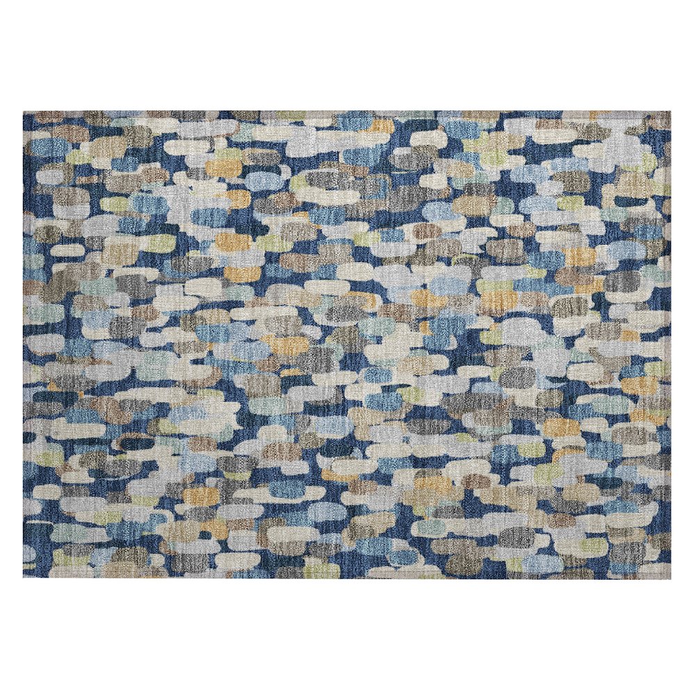 Machine Washable Indoor/Outdoor Chantille ACN2451 Blue 1'8" x 2'6" Rug. Picture 1