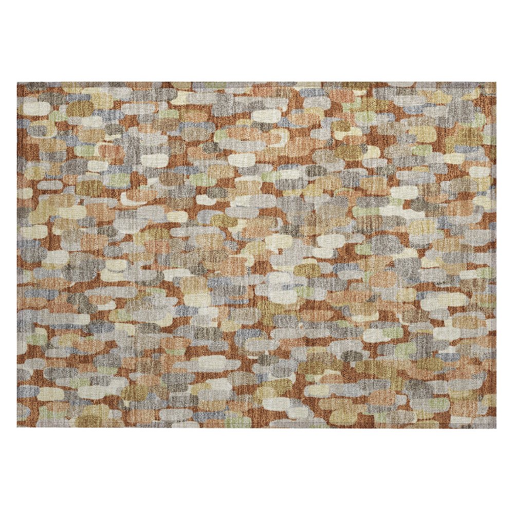Machine Washable Indoor/Outdoor Chantille ACN2451 Orange 1'8" x 2'6" Rug. Picture 1