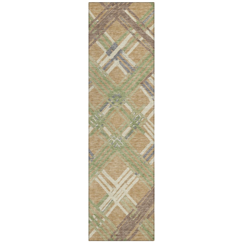 Machine Washable Indoor/Outdoor Chantille ACN2452 Gold 2'3" x 7'6" Runner Rug. Picture 1