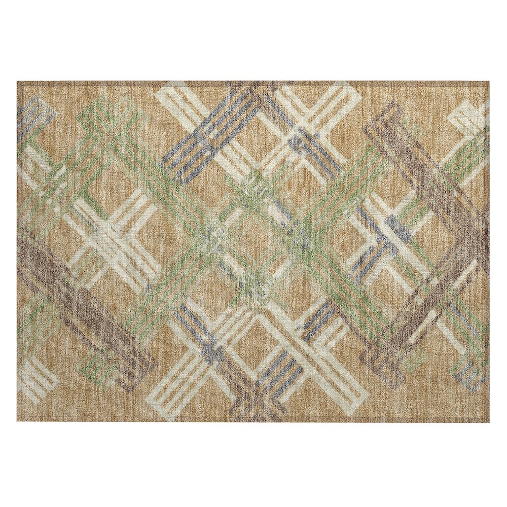 Machine Washable Indoor/Outdoor Chantille ACN2452 Gold 1'8" x 2'6" Rug. Picture 1