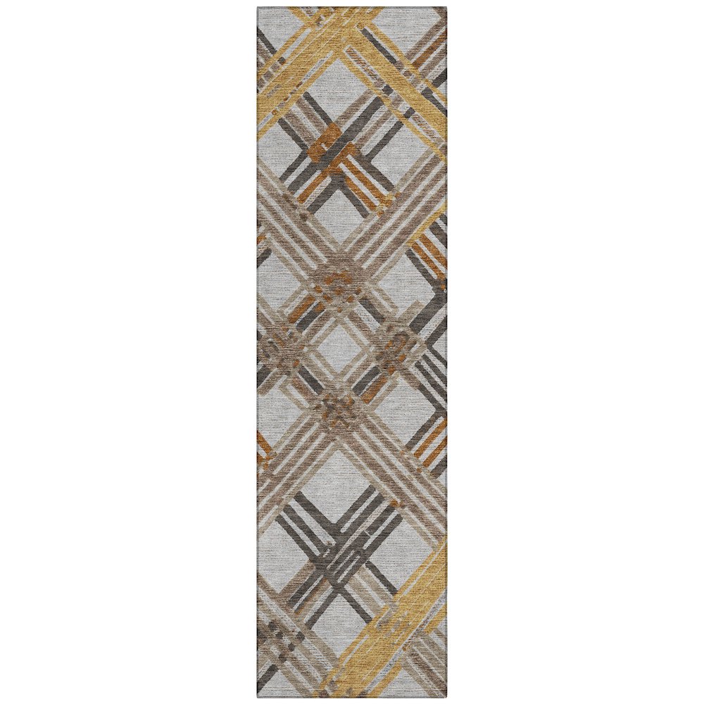Machine Washable Indoor/Outdoor Chantille ACN2452 Gray 2'3" x 7'6" Runner Rug. Picture 1