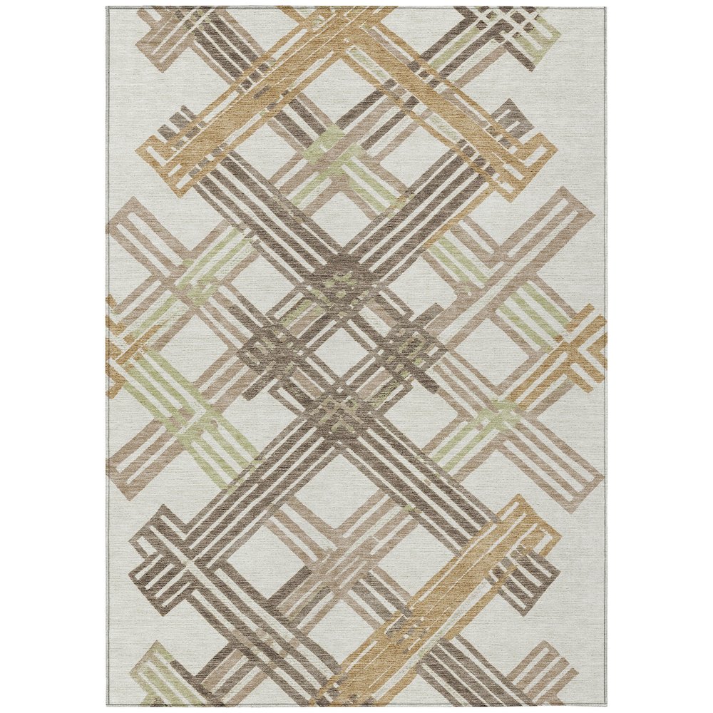 Machine Washable Indoor/Outdoor Chantille ACN2452 Ivory 2'6" x 3'10" Rug. Picture 1