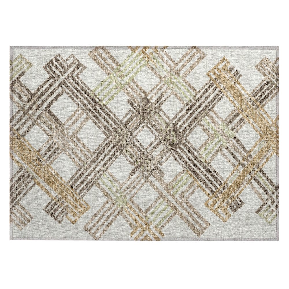 Machine Washable Indoor/Outdoor Chantille ACN2452 Ivory 1'8" x 2'6" Rug. Picture 1