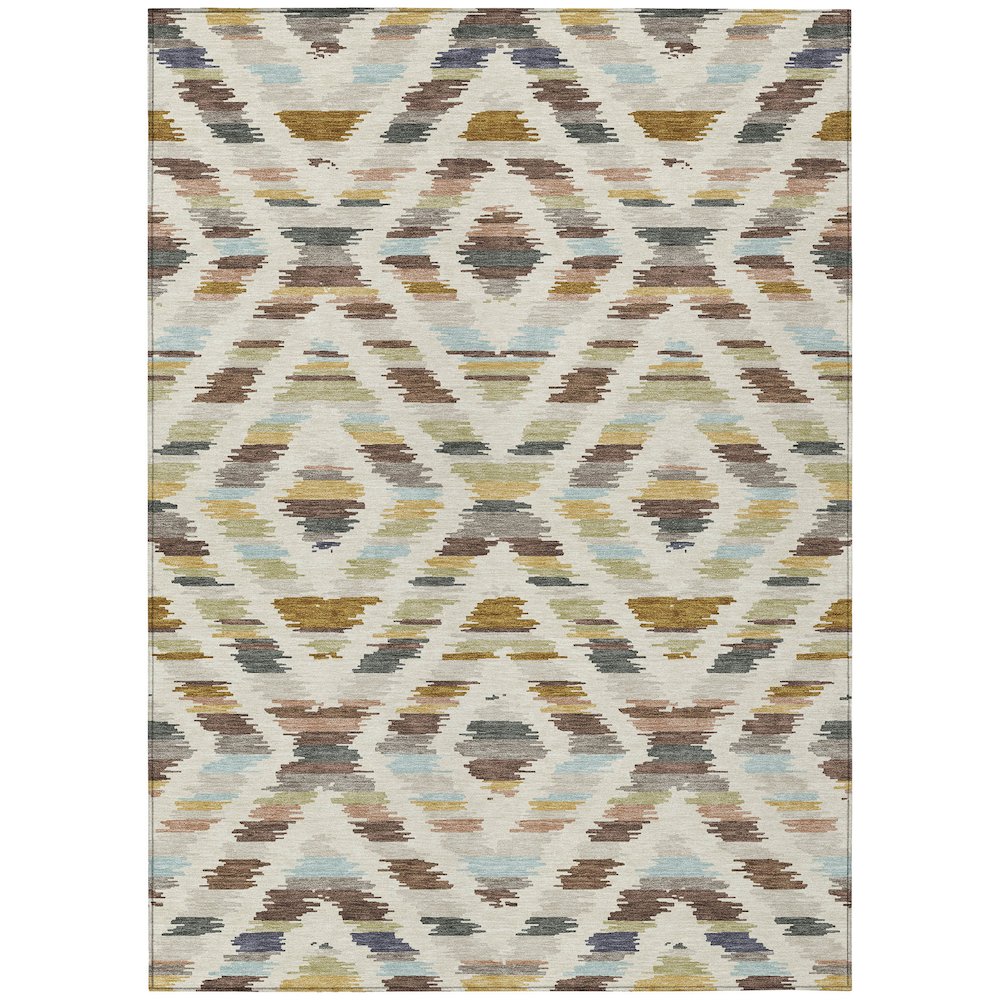 Machine Washable Indoor/Outdoor Chantille ACN2453 Brown 2'6" x 3'10" Rug. Picture 1