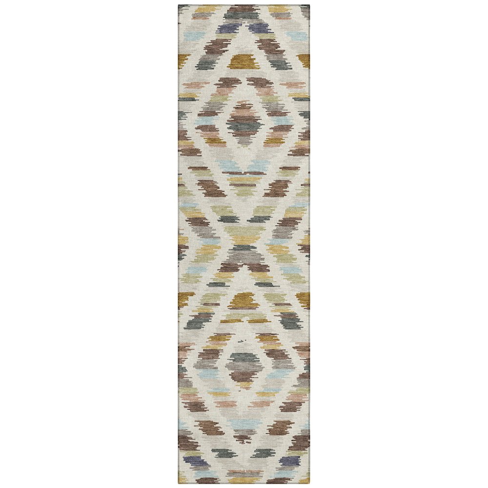 Machine Washable Indoor/Outdoor Chantille ACN2453 Brown 2'3" x 7'6" Runner Rug. Picture 1